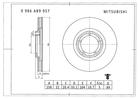 Brake Disc (0 986 AB9 957)