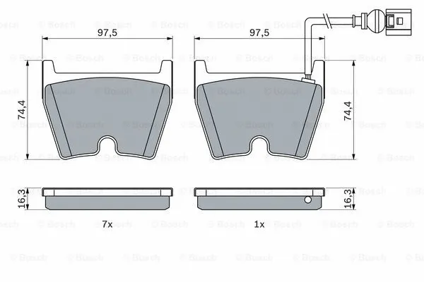 Brake Pad Set, disc brake (0 986 424 613)