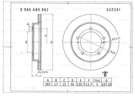 Brake Disc (0 986 AB9 882)