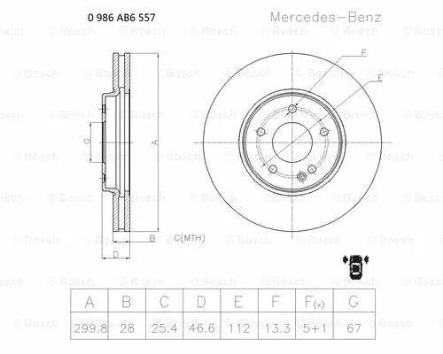 Brake Disc (0 986 AB6 557)