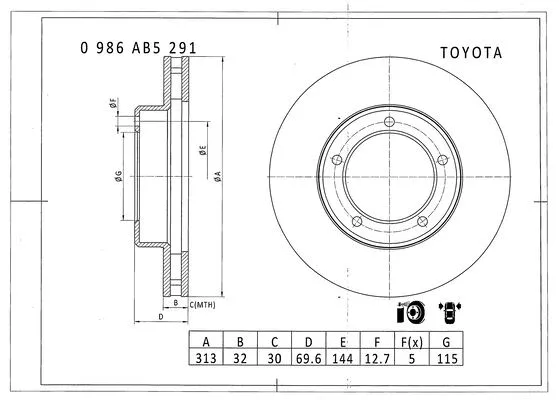 Brake Disc (0 986 AB5 291)