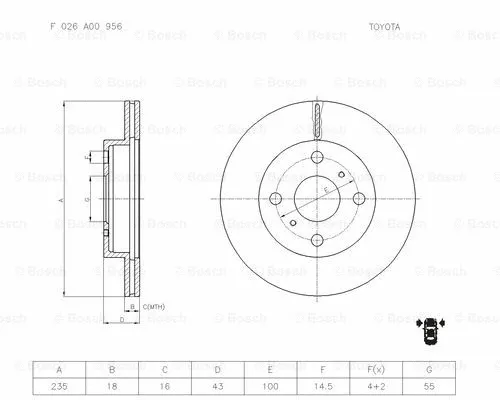 Brake Disc (F 026 A00 956)