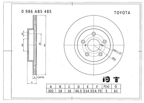 Brake Disc (0 986 AB5 485)