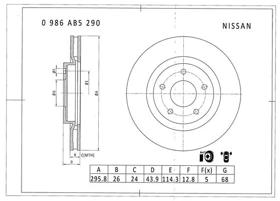 Brake Disc (0 986 AB5 290)