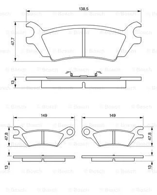 Brake Pad Set, disc brake (0 986 468 990)