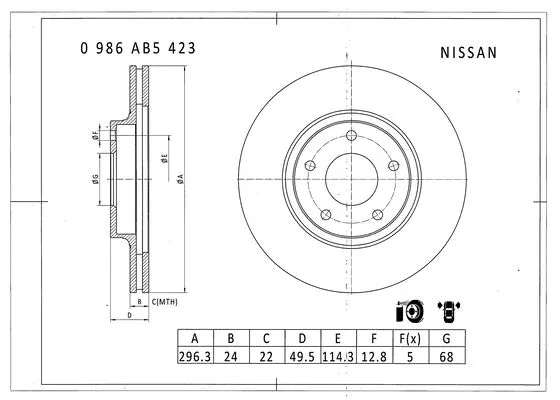 Brake Disc (0 986 AB5 423)