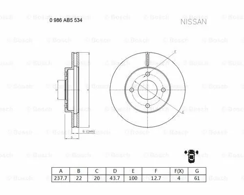 Brake Disc (0 986 AB5 534)