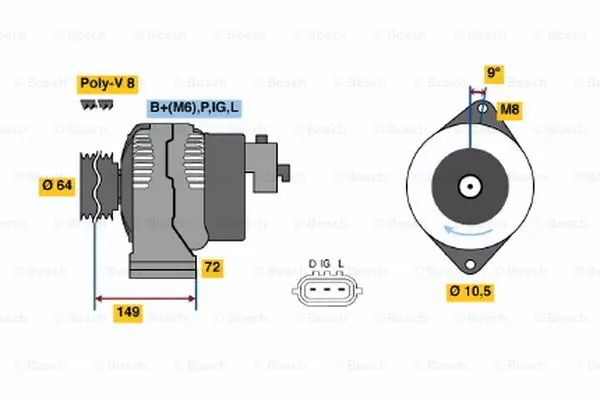 Alternator (0 986 044 501)
