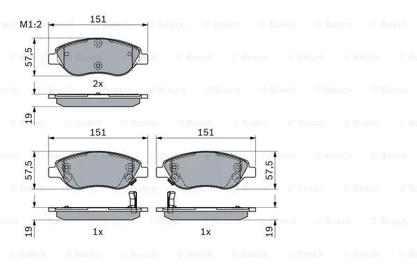 Brake Pad Set, disc brake (0 986 424 042)