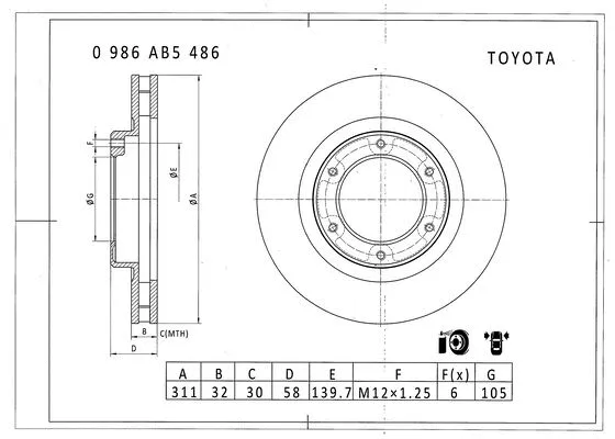 Brake Disc (0 986 AB5 486)