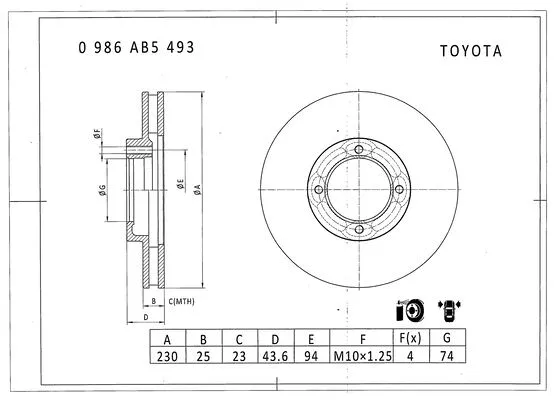 Brake Disc (0 986 AB5 493)
