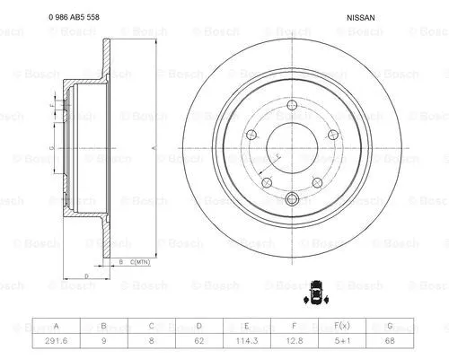 Brake Disc (0 986 AB5 558)