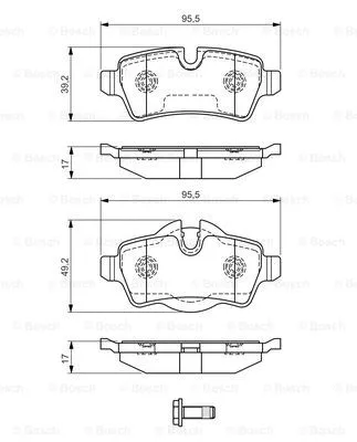 Brake Pad Set, disc brake (0 986 TB3 171)