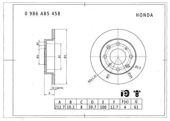 Brake Disc (0 986 AB5 458)