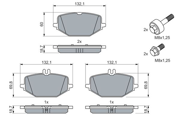Brake Pad Set, disc brake (0 986 460 023)