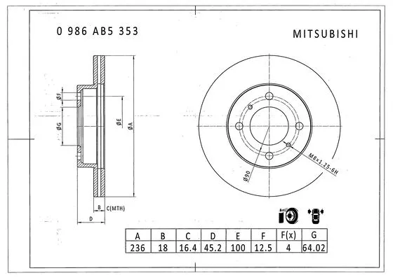 Brake Disc (0 986 AB5 353)