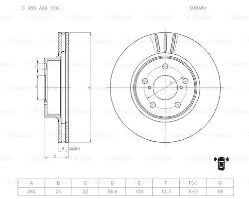 Brake Disc (0 986 AB9 516)