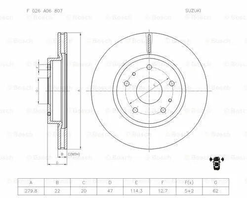 Brake Disc (F 026 A06 807)