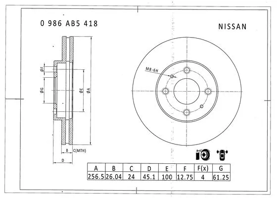 Brake Disc (0 986 AB5 418)