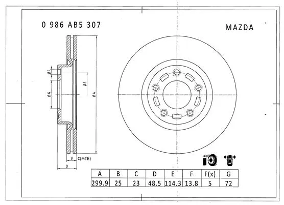 Brake Disc (0 986 AB5 307)