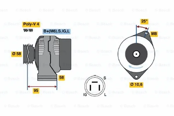 Alternator (0 986 038 011)
