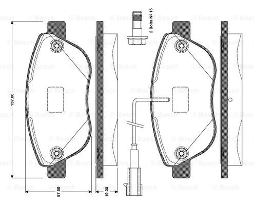 Brake Pad Set, disc brake (0 986 TB3 079)