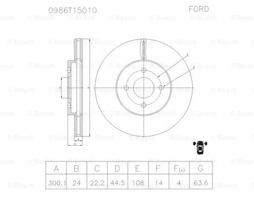 Brake Disc (0 986 T15 010)