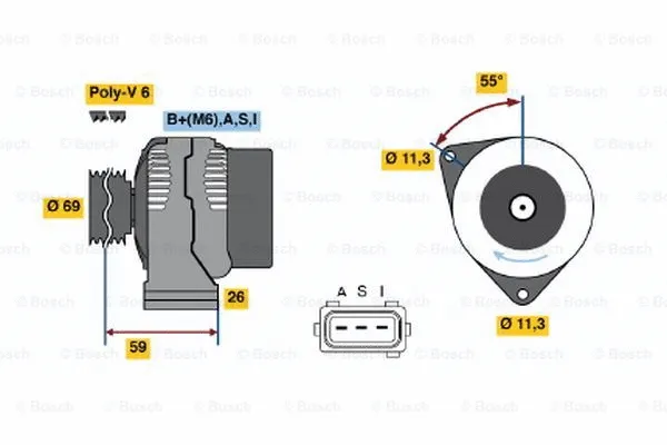 Alternator (0 986 044 691)