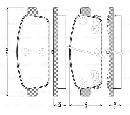 Brake Pad Set, disc brake (0 986 TB3 105)