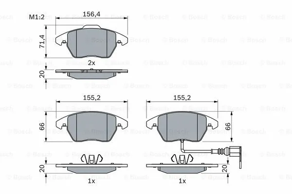 Brake Pad Set, disc brake (0 986 424 797)