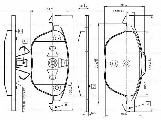 Brake Pad Set, disc brake (0 986 TB2 877)