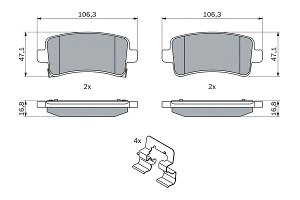 Brake Pad Set, disc brake (0 986 424 124)