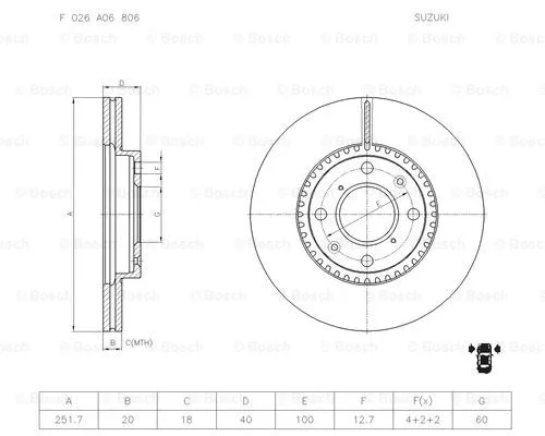 Brake Disc (F 026 A06 806)