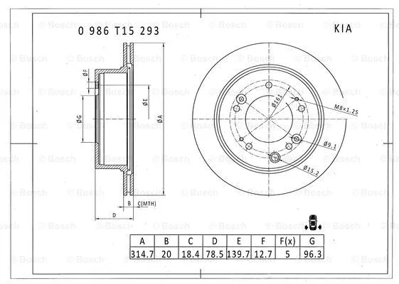 Brake Disc (0 986 T15 293)