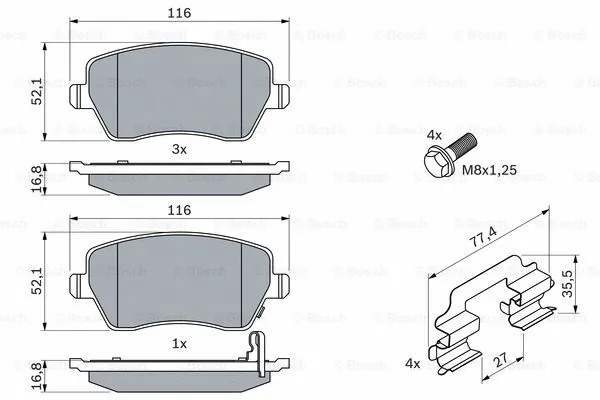 Brake Pad Set, disc brake (0 986 494 160)