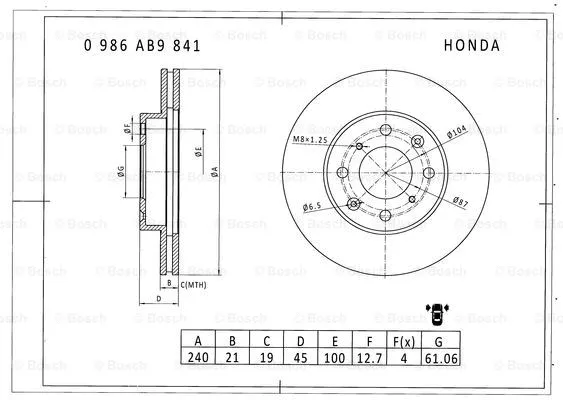 Brake Disc (0 986 AB9 841)