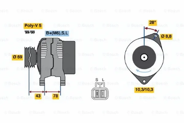 Alternator (0 986 044 721)