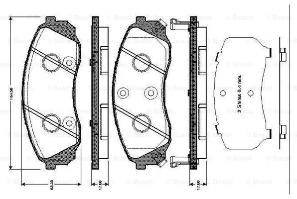 Brake Pad Set, disc brake (0 986 TB3 043)
