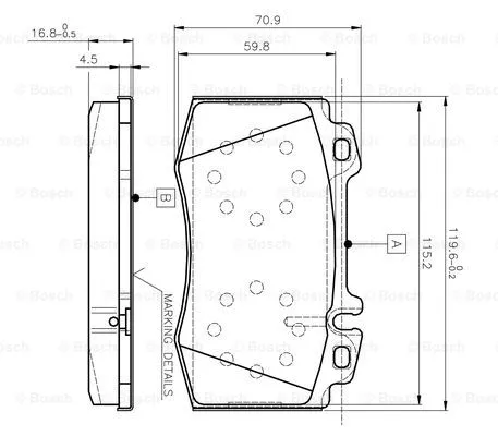 Brake Pad Set, disc brake (0 986 TB2 377)
