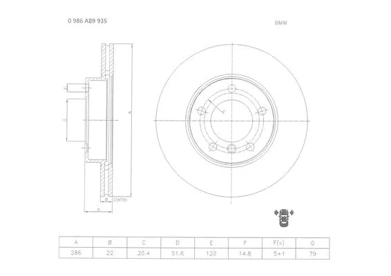 Brake Disc (0 986 AB9 935)