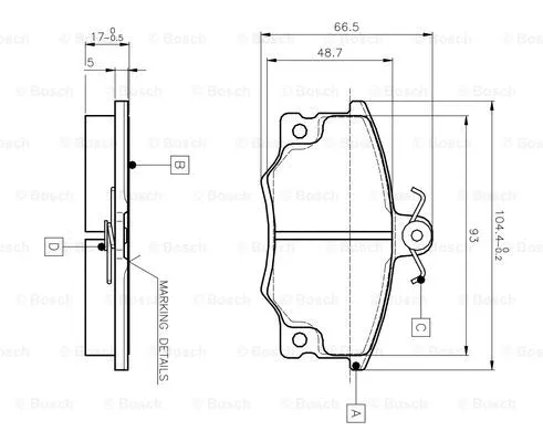 Brake Pad Set, disc brake (0 986 TB2 006)