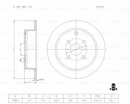 Brake Disc (0 986 AB9 716)
