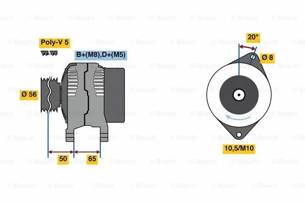Alternator (0 986 038 801)
