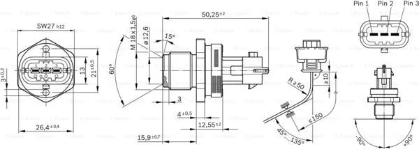 Sensor, fuel pressure (0 281 002 907)