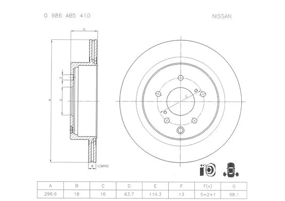 Brake Disc (0 986 AB5 410)