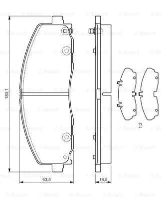 Brake Pad Set, disc brake (0 986 TB3 225)
