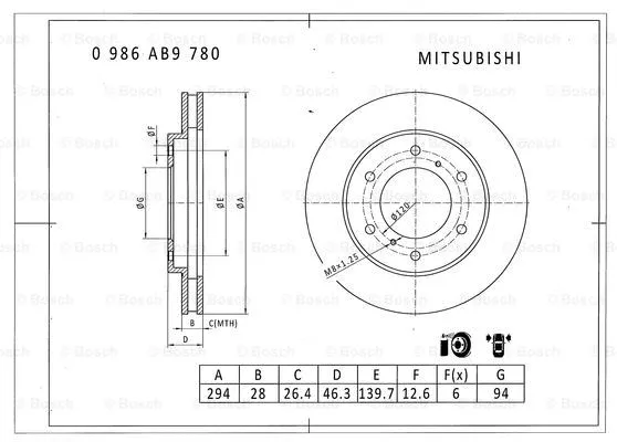Brake Disc (0 986 AB9 780)