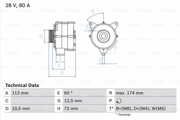 Alternator (0 986 040 260)