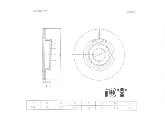 Brake Disc (0 986 AB5 727)