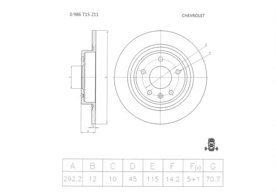 Brake Disc (0 986 T15 211)